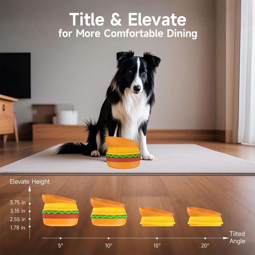Hamburger Appearance Pet Cat And Dog Bowl Combination Multi-layer Five - image 3