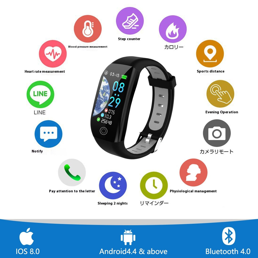 Color Screen F21 Smart Bracelet Monitor Sleep - image 2