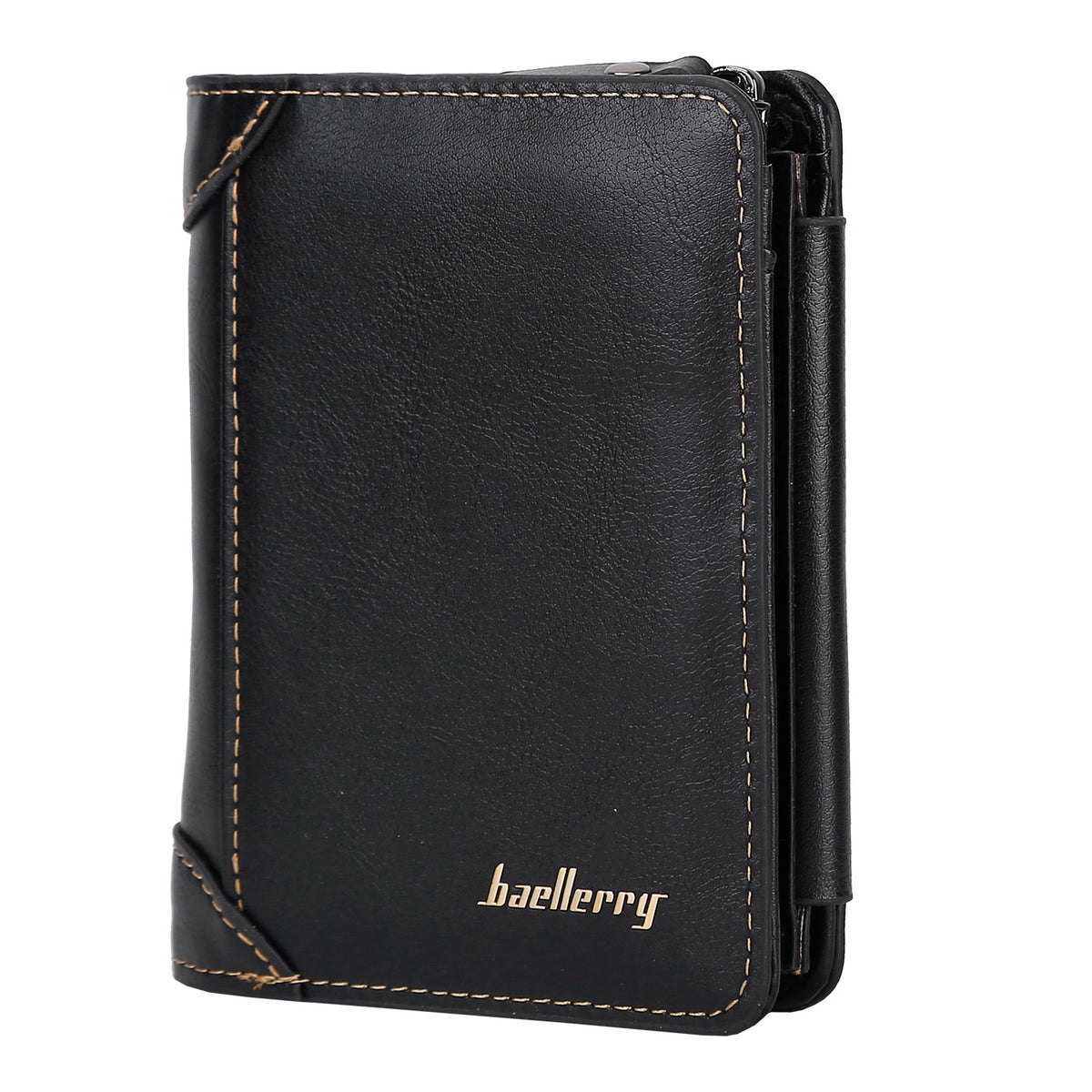 Men's Trifold Leather Wallet with Zip Pocket & ID Window - image 4