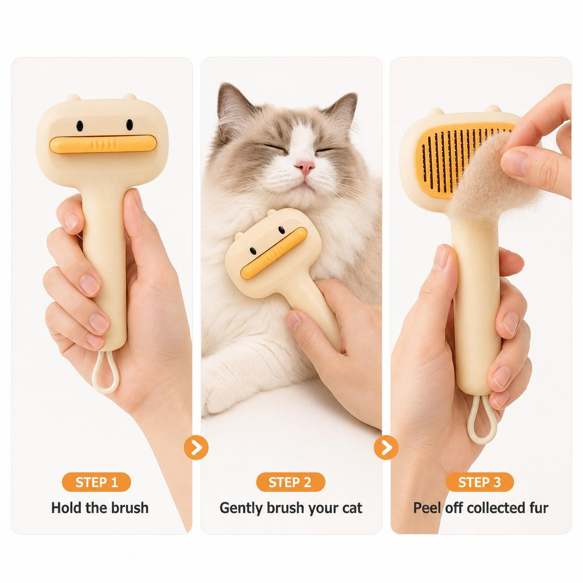 Cute Bear Self-Cleaning Pet Brush - image 8