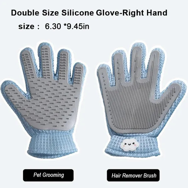 2-in-1 Pet Grooming Glove - Double-Sided Deshedding & Massage Brush Fo - image 5