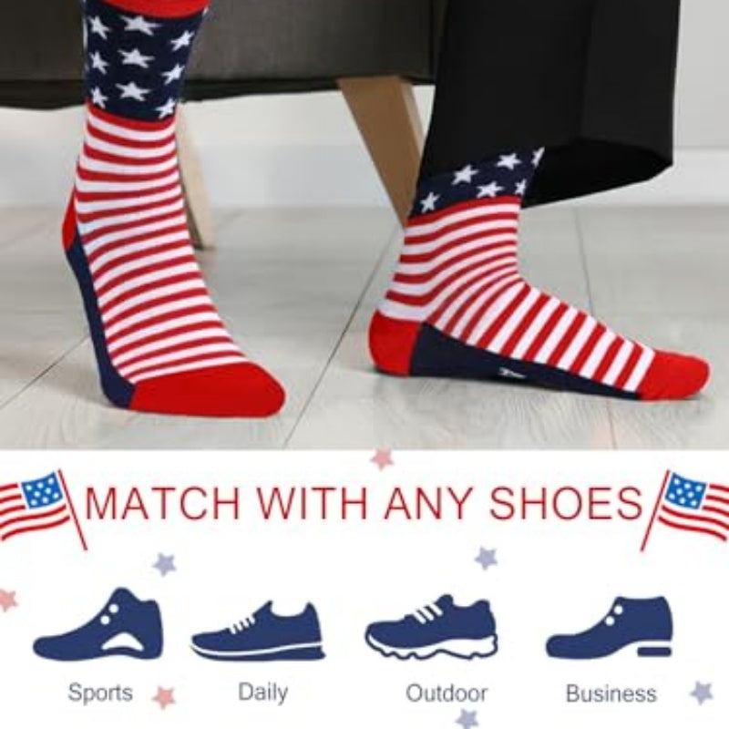 2 Pairs American USA Flag Socks Proud To Be An American Socks Funny Cr - image 1