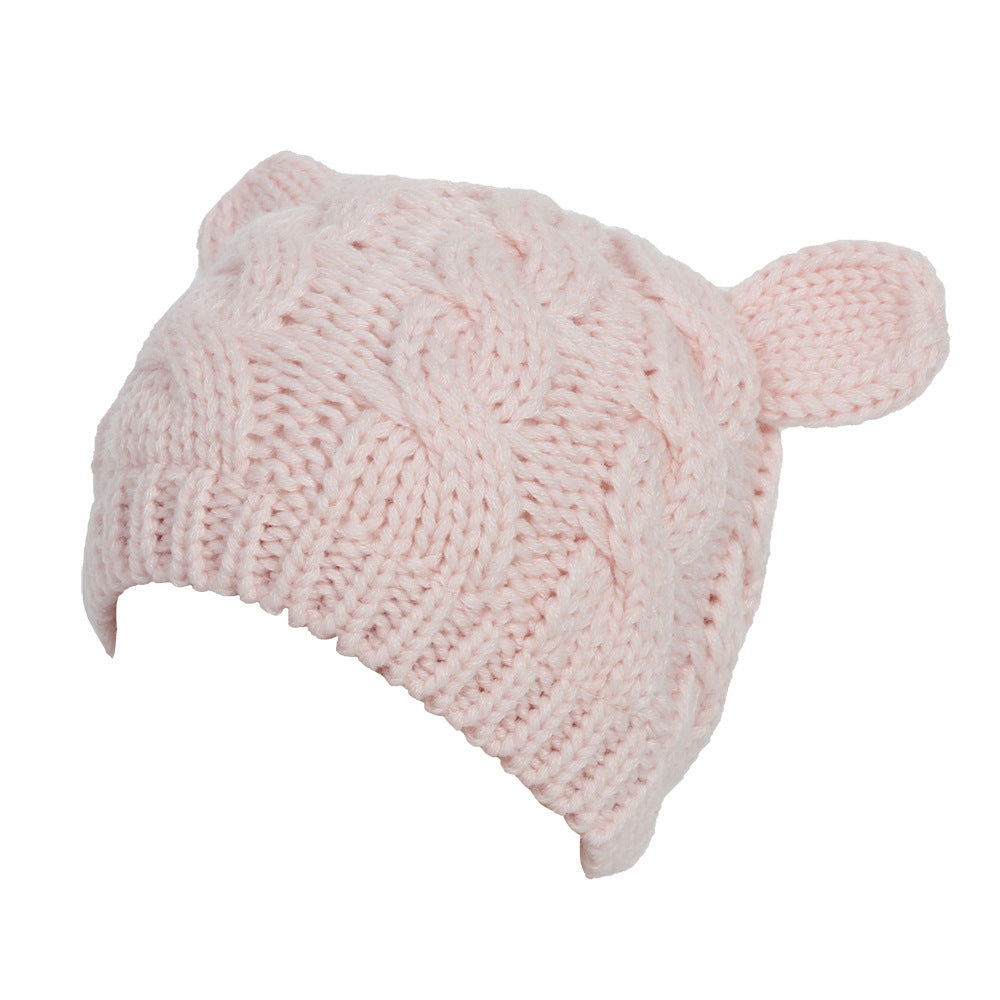 Hand Made 3D Cute Knitted Cat Ear Beanie For Winter - image 2