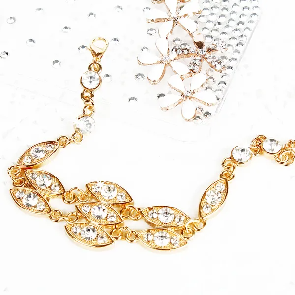 Gold-Tone Rhinestone Bracelet - image 3