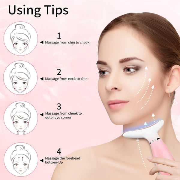 Facial And Neck Massager, Pink Neck Beauty Device - image 3