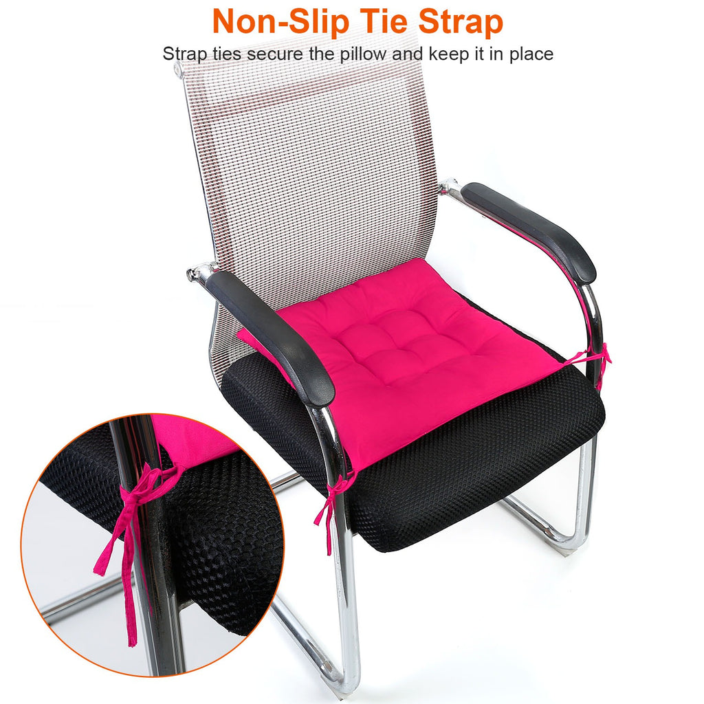 4Pcs Chair Cushion Pads Pillow 17.72x17.72x2.37in Soft Tie On Square S - image 5