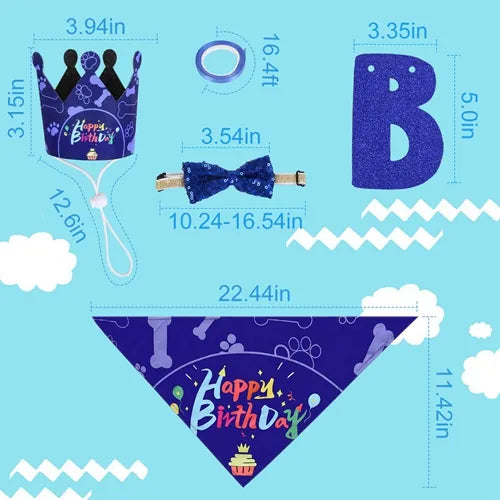 Dog Birthday Bandana & Bow Tie Party Set - image 8