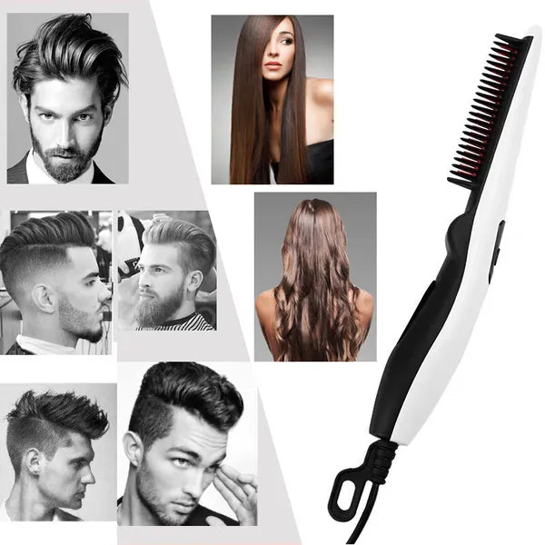 Fast Heated Electric Straight Hair Comb Beard Straightner Brush Styler - image 4