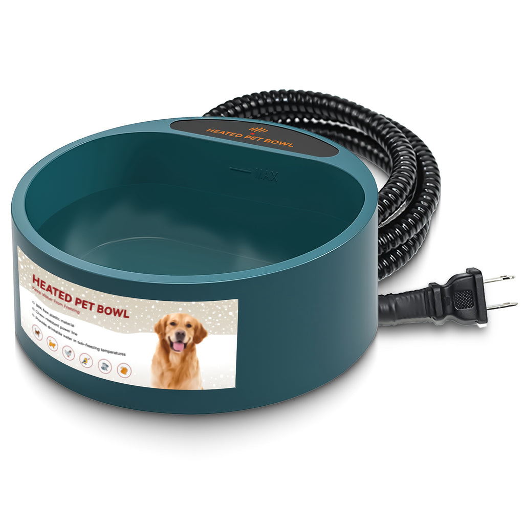 Heated Water Bowl For Dog Cat 74.4OZ Heating Water Dish IP67 Waterproo - image 3