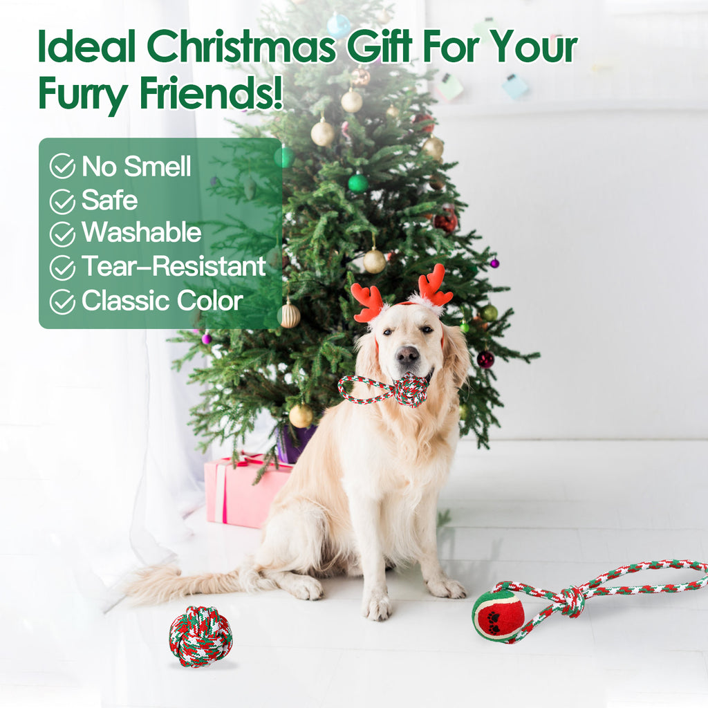 Set Of 5Pcs Christmas Dog Rope Chew Toys Dog Interactive Toys Set For  - image 6