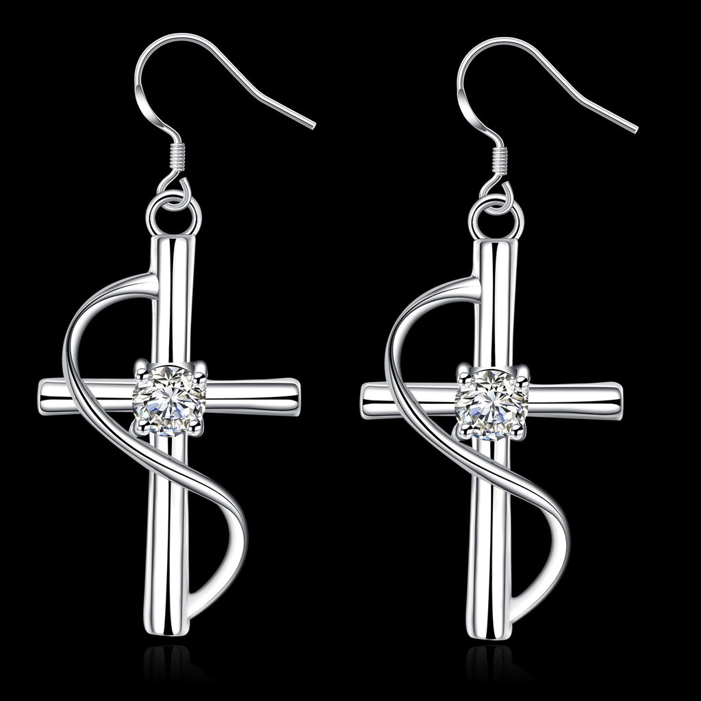 New Cross-border Popular Elongated Cross Earrings - image 3