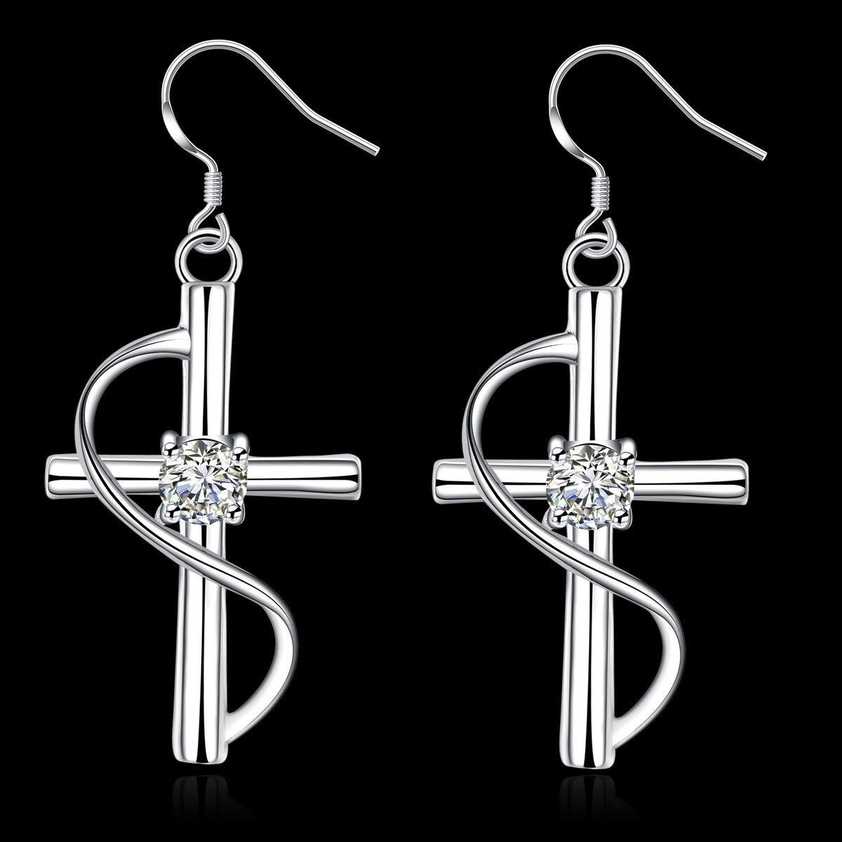 New Cross-border Popular Elongated Cross Earrings - image 3
