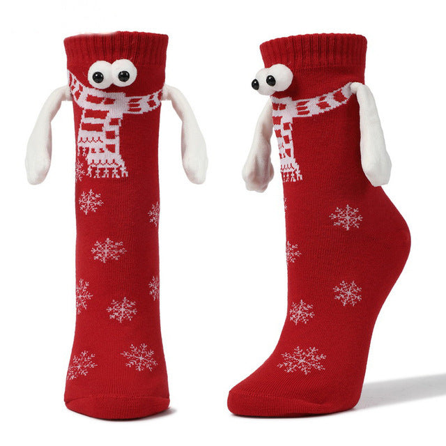 Couple Magnetic Handle Cute Hand Socks Christmas - image 4