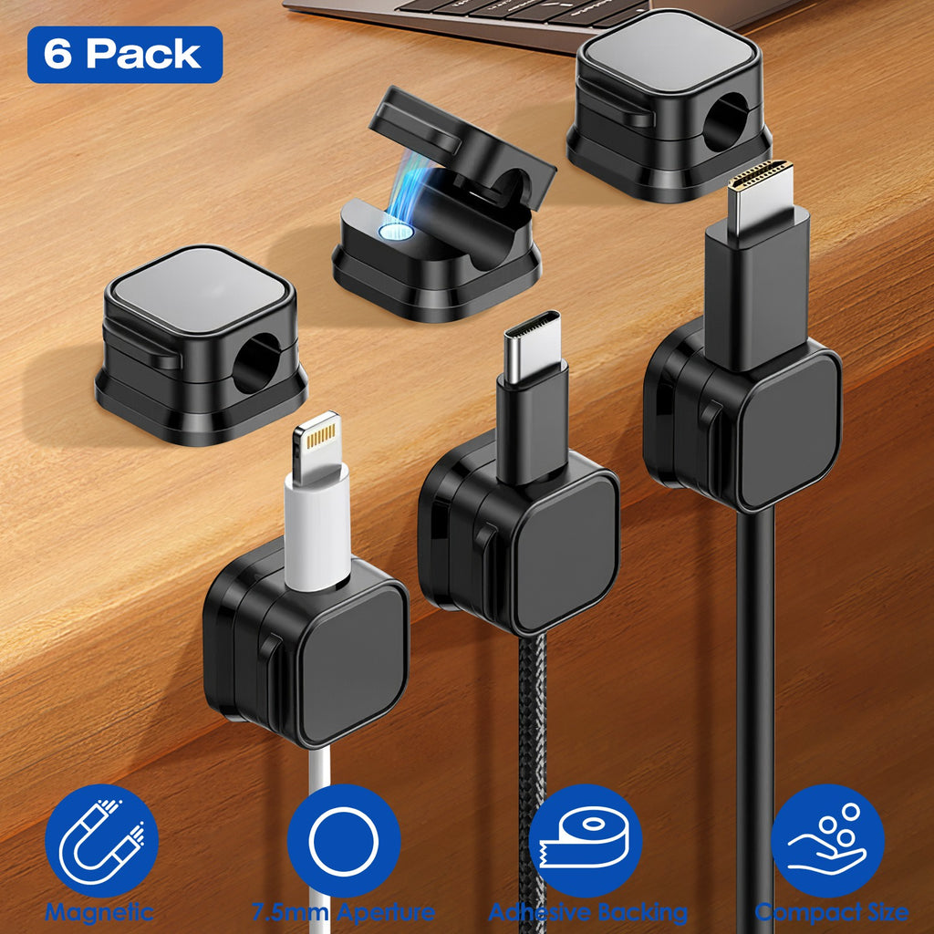 6 Pack Magnetic Cable Clips Magnetic Cord Organizer Adhesive Wire Hold - image 5