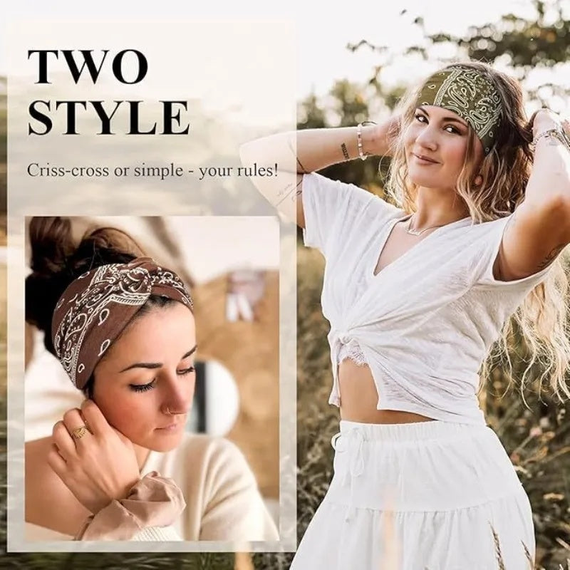 4 Pack Boho Paisley Wide Headbands for Women - image 5