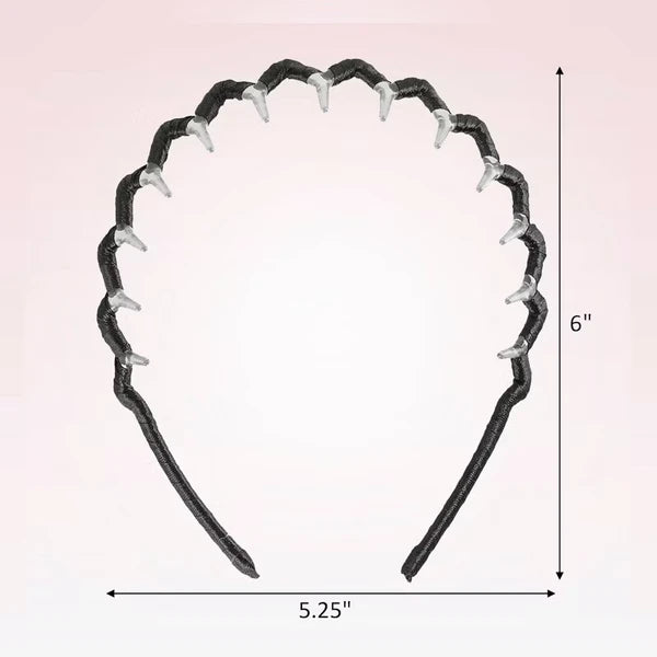 Fabric Covered Zig Zag Headband, Black - image 2