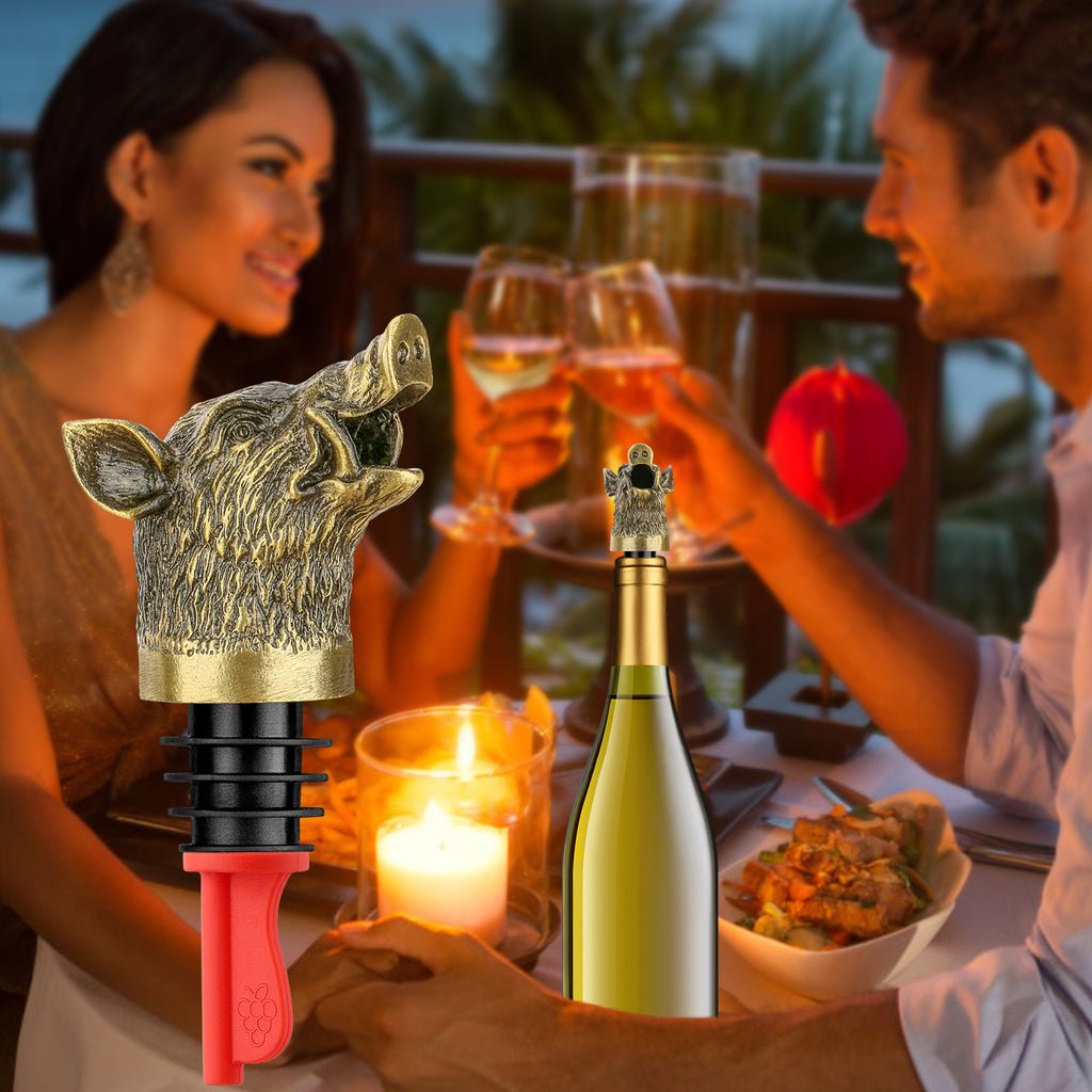 Wild Boar Head Wine Pourer & Stopper - image 5