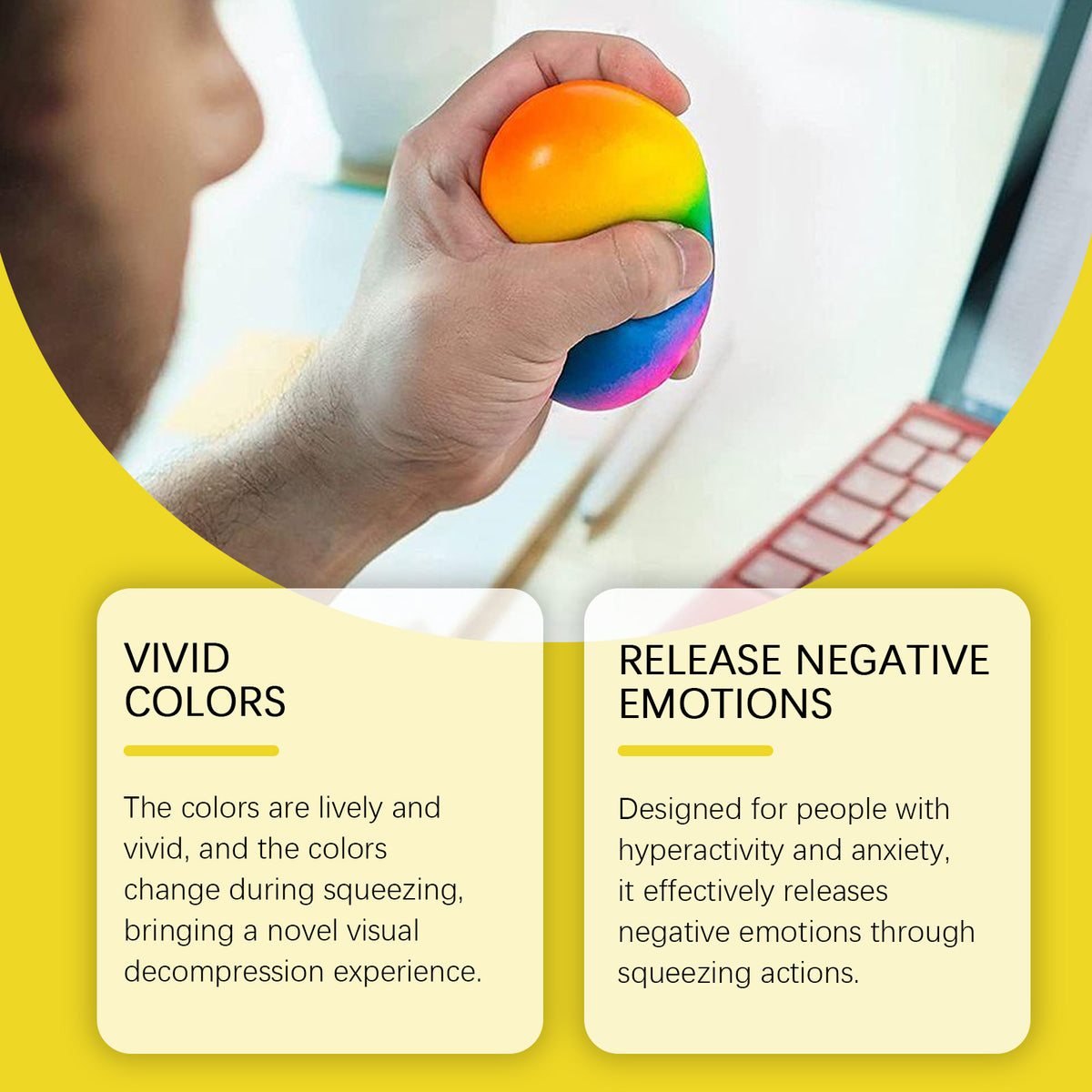 Rainbow Squeeze Ball, Slow-Rebound Fidget Toy - image 8