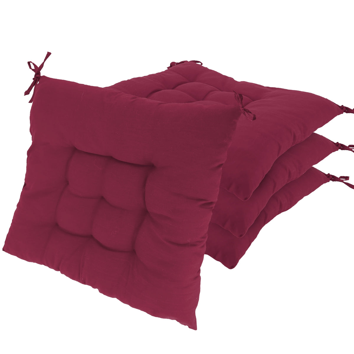 4Pcs Chair Cushion Pads Pillow 17.72x17.72x2.37in Soft Tie On Square S - image 2