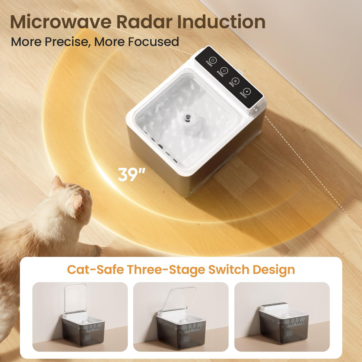 Wired Automatic Pet Fountain Dog Water Dispenser Automatic Sensing Fun - image 1