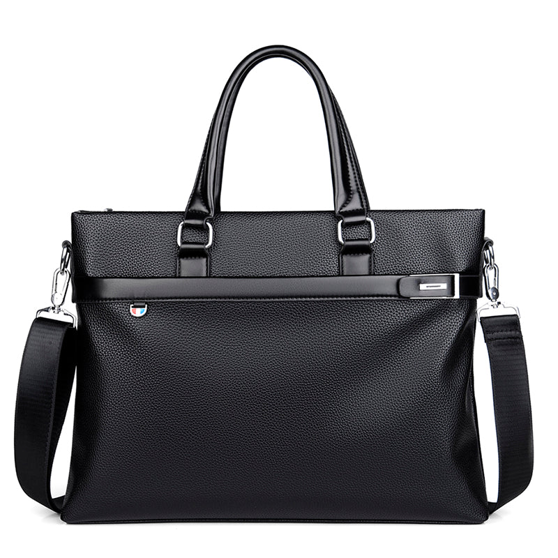 Large Capacity Business Handbag Men's Soft Leather Briefcase - image 6
