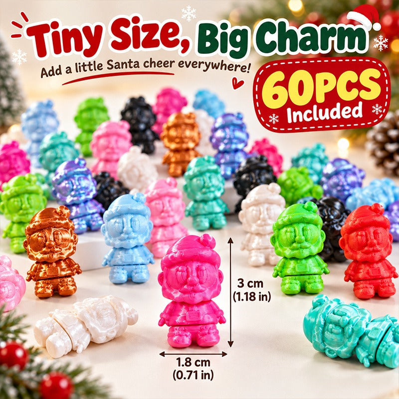 60 Mini Santa Figurines, 3D Printed Christmas Decor - image 2